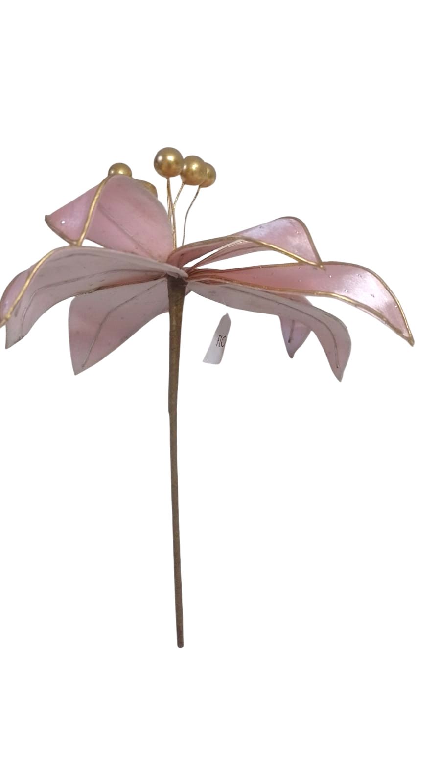 FLOR BICO PAPAGAIO AVELUDADO ROSA CLARO 20CM